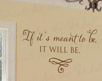 If Its Meant To Be It Will Be Inspirational Motivational Office Prayer Fate Religious Christian Wall Decal Vinyl Quote Sticker Decor A33