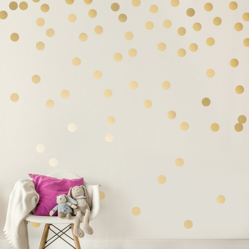 Gold Wall Decal Dots 200 Decals 2'' Inch Vinyl Etsy