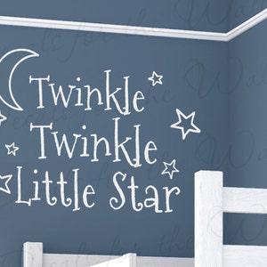 Twinkle Little Star Girl or Boy Room Kids Baby Nursery Vinyl Saying Large Wall Lettering Decal Quote Design Sticker Decoration Art Decor B98