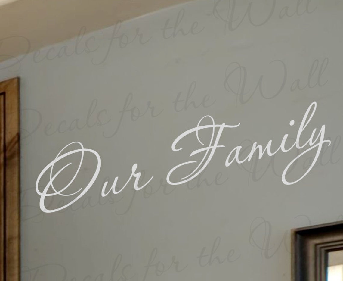 Our Family Love Home Adhesive Vinyl Wall Decal Lettering Decoration ...
