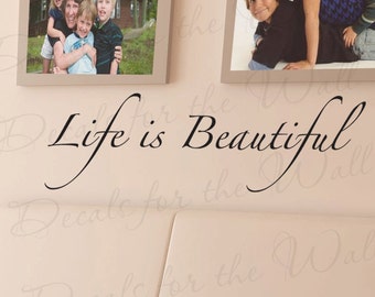 Life Beautiful Inspirational Motivational Kids Vinyl Lettering Wall Decal Saying Decoration Quote Design Sticker Art Decor I08