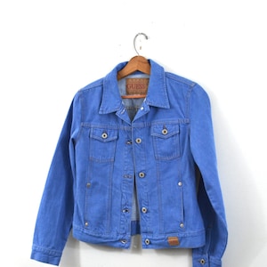 Vintage Denim Jacket Blue Denim Jacket Denim Coat Women&#39;s Jacket Jean Jacket 80s Denim Jacket Size Medium