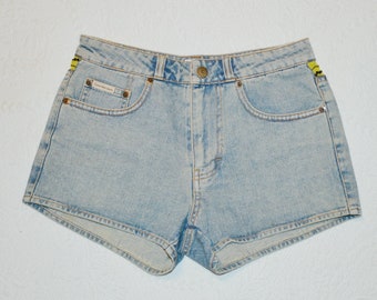 Denim Shorts Faded Denim Shorts 90's Grunge Denim Shorts Jean Shorts Size 1 Juniors Teens Shorts