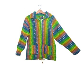 Hippy Sweater Hippie Sweater Boho Sweater Bohemian Sweater Ethnic Sweater Multi Colored Festival Sweater