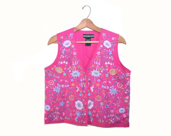 Vintage Embroidered Shirt Pink Mexican Shirt Pink Embroidered Shirt Mexican Floral Print Shirt Boho Shirt