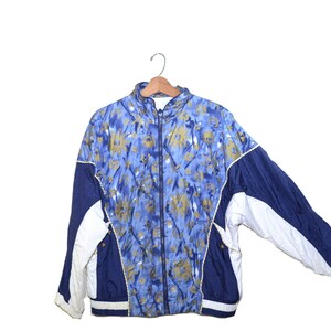 Vintage Blue Celestial Bomber Jacket Sun and Moon Bomber Jacket Windbreaker Jacket