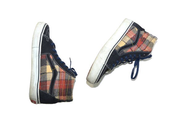 Vintage Plaid Vans Sneakers High Top Sneakers Skat