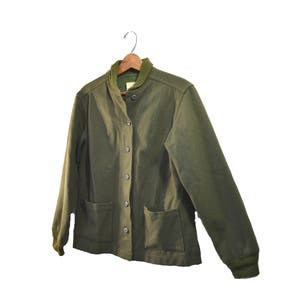 Vintage Army Jacket Green Army Jacket Liner Wool Army Liner Vietnam Era Army Shirt Wool Liner Woman's Army Jacket Liner image 5