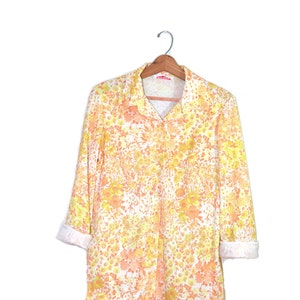 Vintage Yellow Daisy Shirt Floral Print Shirt Hippie Shirt Hippy Shirt Boho Top Floral Print Top
