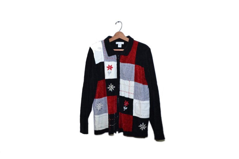 zip up christmas sweater