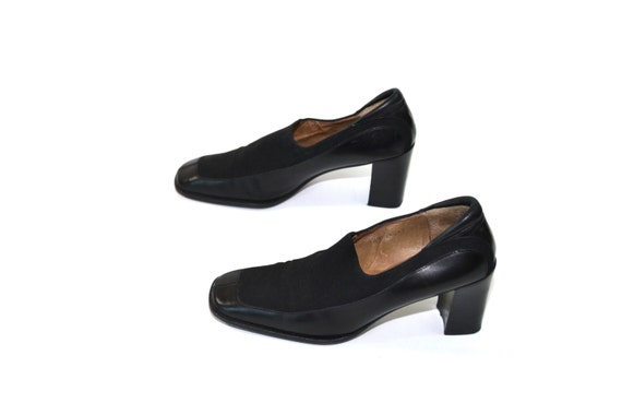 Vintage Black Shoes Black Dress Shoes Black Chunky