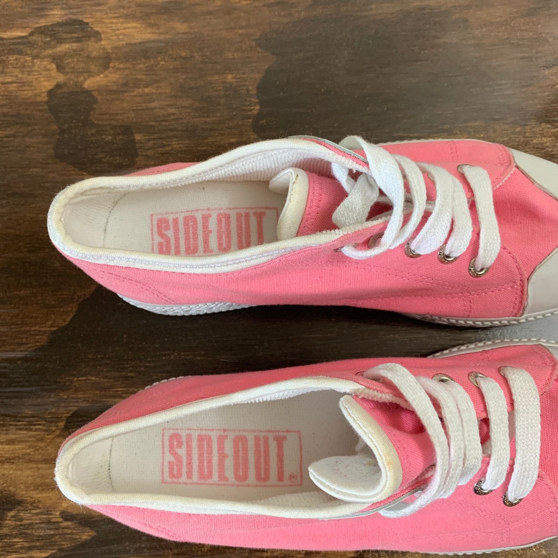 Vintage Platform Sneakers Pink Canvas Sneakers Y2K Tennis | Etsy