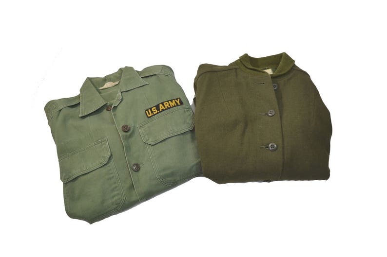 Vintage Army Jacket Green Army Jacket Liner Wool Army Liner Vietnam Era Army Shirt Wool Liner Woman's Army Jacket Liner image 8