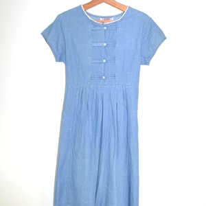Vintage Denim Dress Jean Dress Festival Dress Hippie Dress 80s Denim Dress Boho Dress Size 12 Petite