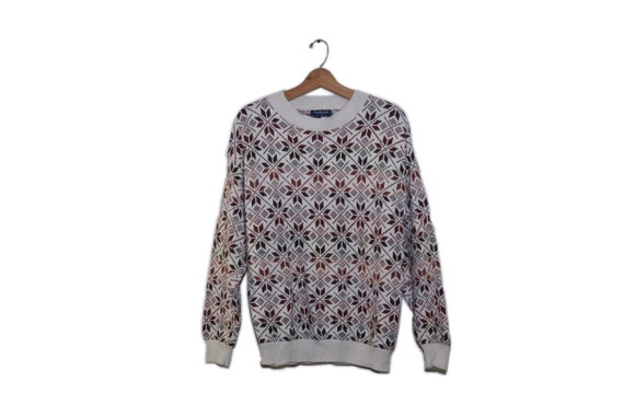 Vintage Ugly Brown Snowflake Christmas Sweater Ug… - image 2