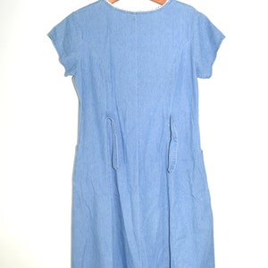 Vintage Denim Dress Jean Dress Festival Dress Hippie Dress 80s Denim Dress Boho Dress Size 12 Petite image 4