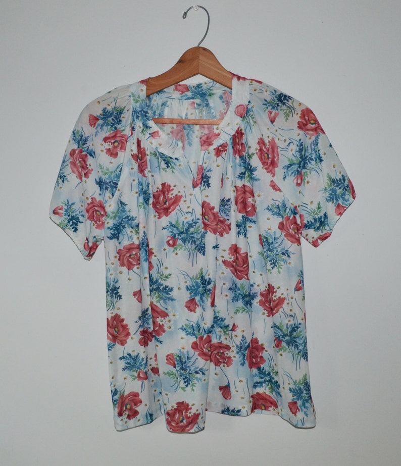 Plus Size Blouse Floral Print Blouse Boho Shirt Hippie Shirt Hippy ...