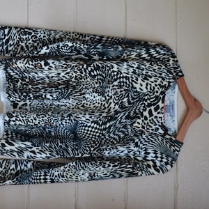 Vintage Sweater Pullover Sweater Animal Print Slouchy Oversized Sweater Women&#39;s Size Large - XL