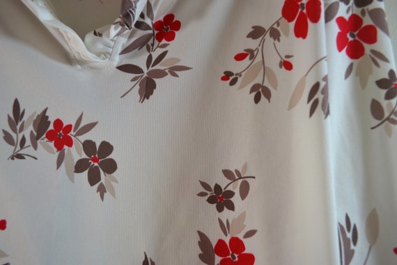 Vintage Floral Print Blouse With Ruffled Collar F… - image 4