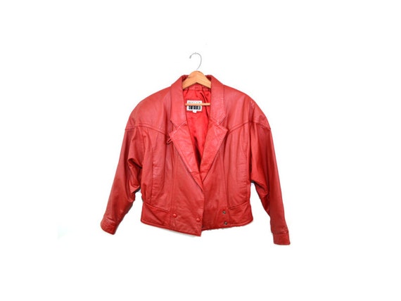 Vintage Red Leather Jacket Red Leather Motorcycle