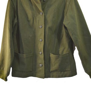 Vintage Army Jacket Green Army Jacket Liner Wool Army Liner Vietnam Era Army Shirt Wool Liner Woman's Army Jacket Liner image 4