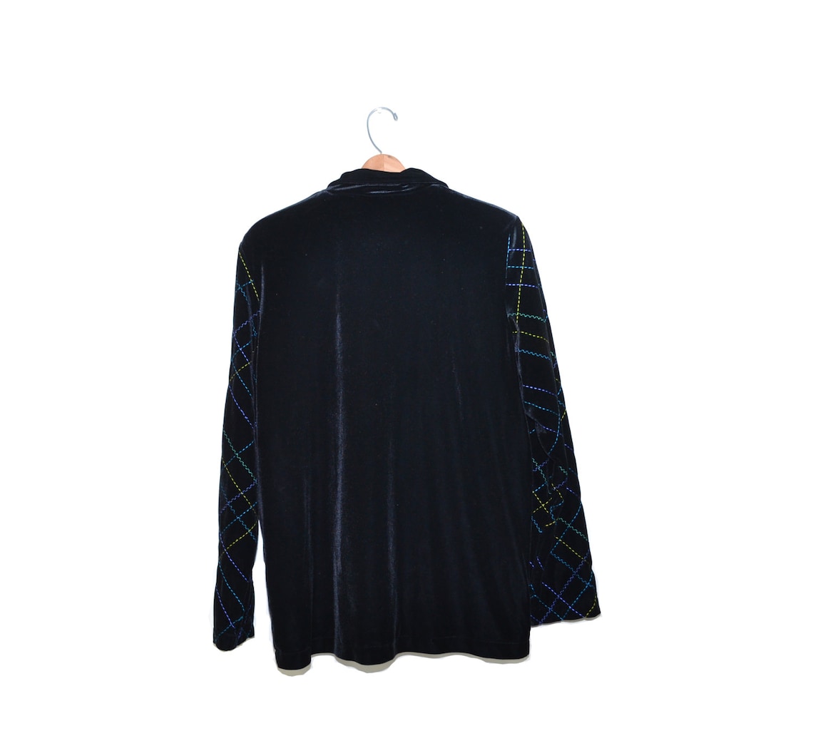 Vintage Velour Jacket Black Velour Jacket Black Velvet Jacket Etsy