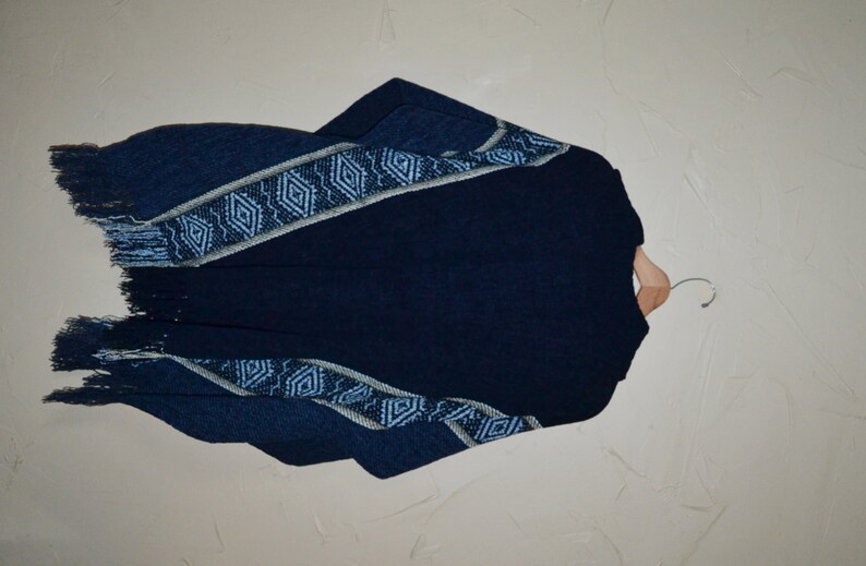 Vintage Blue Shawl Southwestern Aztec Sweater Shawl Blanket - Etsy