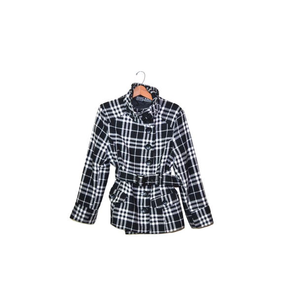 Vintage Rockabilly Plaid Jacket Plaid Ska Coat Bl… - image 1