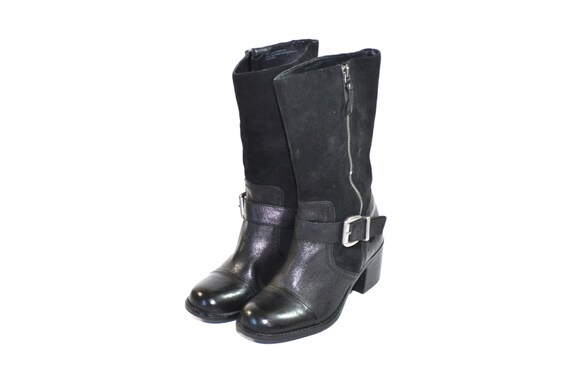 Vintage Black Harness Boots Black Riding Boots Lea