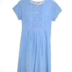 Vintage Denim Dress Jean Dress Festival Dress Hippie Dress 80s Denim Dress Boho Dress Size 12 Petite image 2