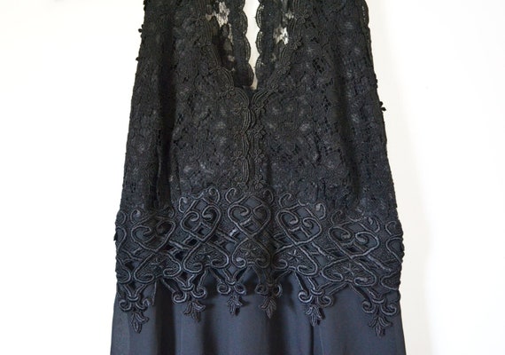 Vintage Black Cocktail Dress Evening Gown Prom Dr… - image 1