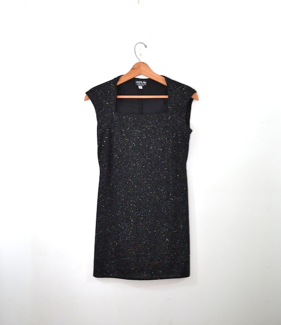 Vintage Dress Black Dress Short Dress Black Spark… - image 1
