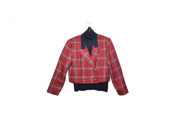 Plaid cropped shop blazer