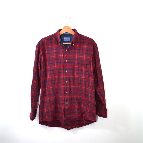 Vintage Pendleton Shirt Flannel Shirt Plaid Shirt Red Flannel Shirt Wool Shirt Pendleton Wool Shirt Pendleton shirts Size Medium
