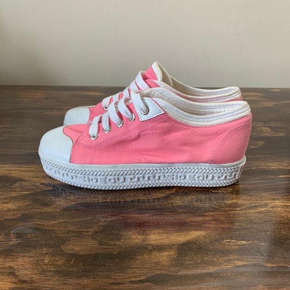 Vintage Platform Sneakers Pink Canvas Sneakers Y2K