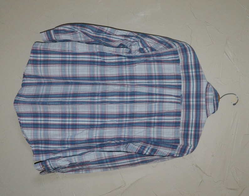 Vintage Plaid Shirt Pastel Dress Shirt 80's Preppy Shirt Button up ...