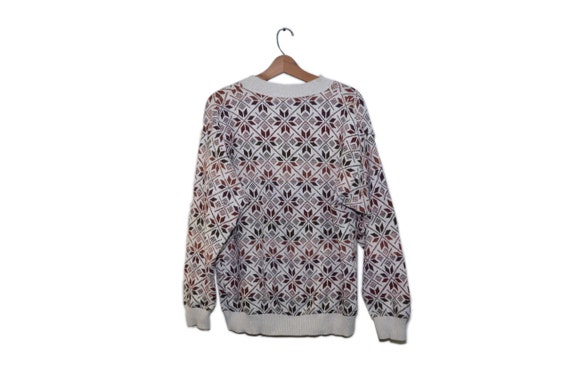 Vintage Ugly Brown Snowflake Christmas Sweater Ug… - image 5