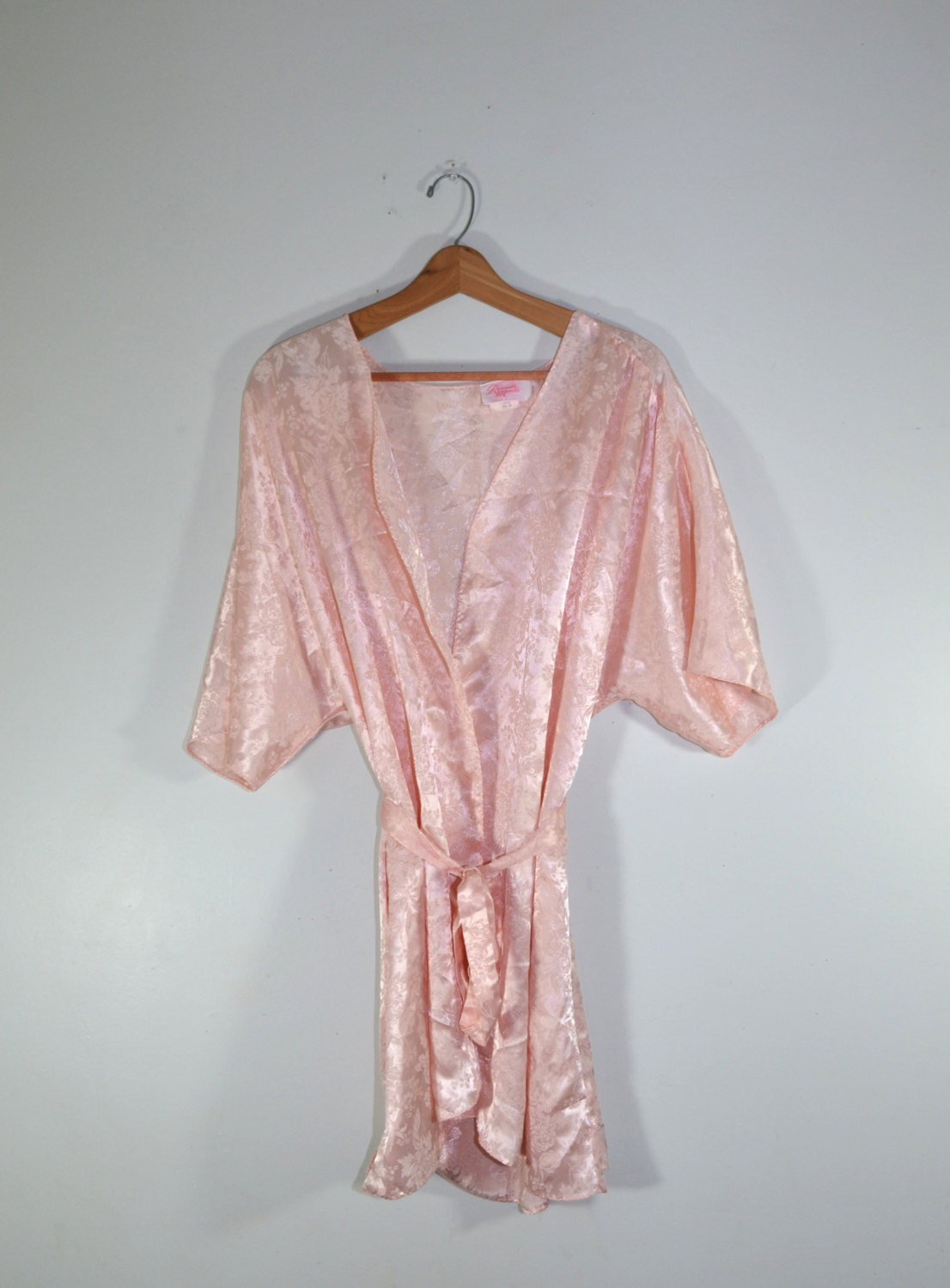 peach floral robe