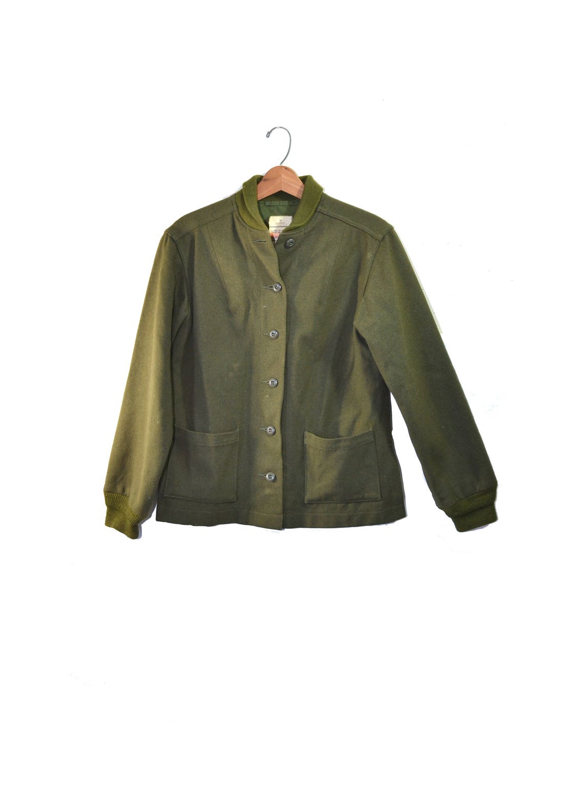Vintage Army Jacket Green Army Jacket Liner Wool Army Liner Etsy