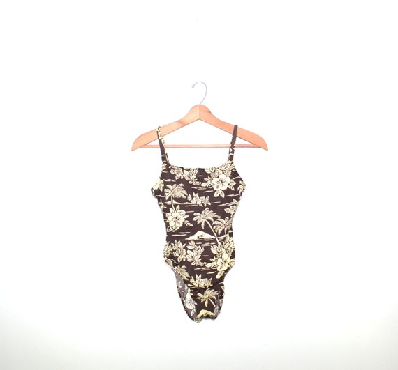 Vintage Brown Swimsuit Brown Bathing Suit One Piec