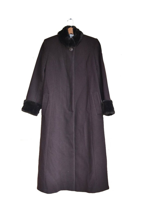 Vintage Brown Wool Coat Brown Coat Women's Dress C