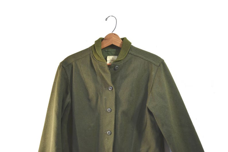 Vintage Army Jacket Green Army Jacket Liner Wool Army Liner Vietnam Era Army Shirt Wool Liner Woman's Army Jacket Liner image 3