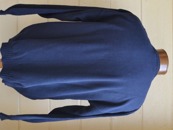 Vintage Blue Sweater Mens Pull Over Sweater Patri… - image 4