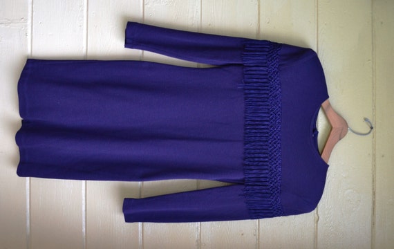 Vintage Purple Fringe Dress 1980's Bandage Dress … - image 1