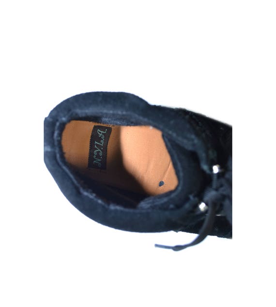 Vintage Black Suede Wedge Shoes Black Wedge Sneak… - image 7