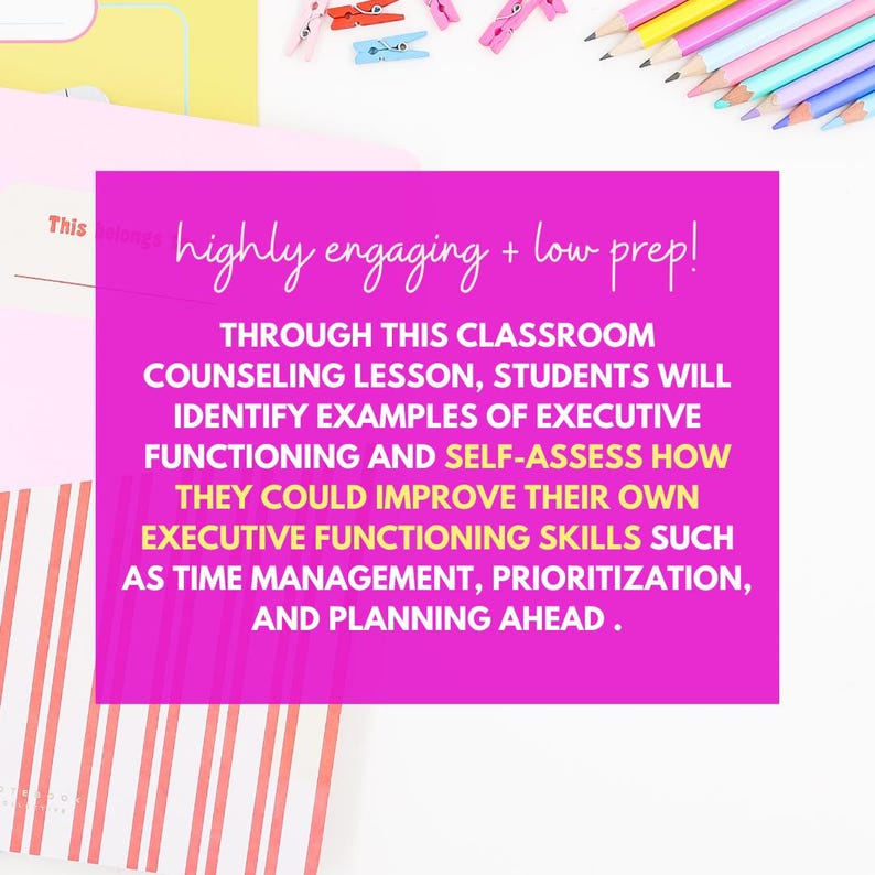 Executive Functioning Activities for Middle School, Time Management Lesson With Skill Cards for School Counselors image 3