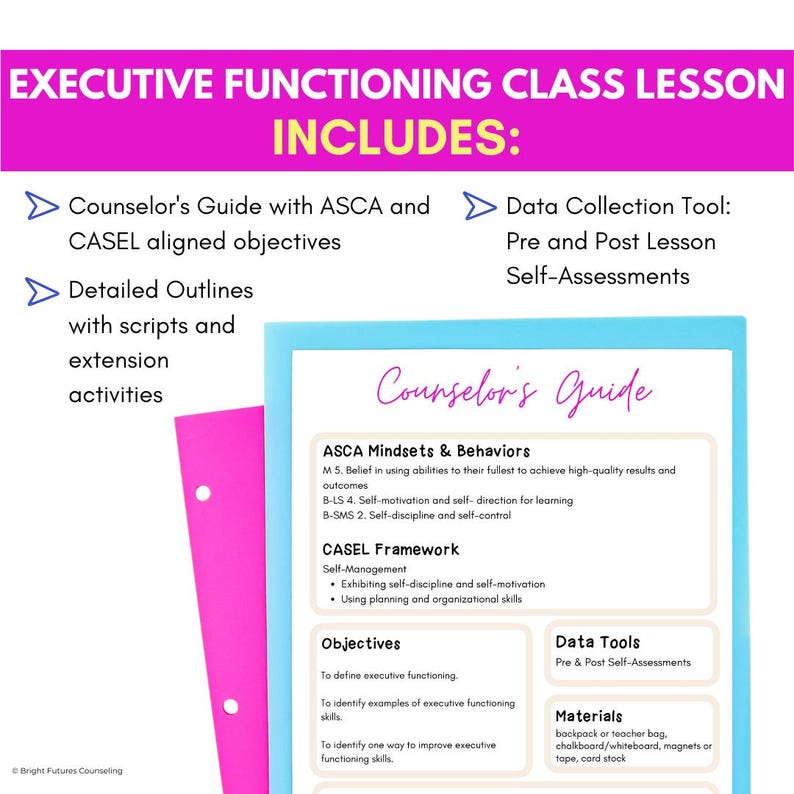 Executive Functioning Activities for Middle School, Time Management Lesson With Skill Cards for School Counselors image 5