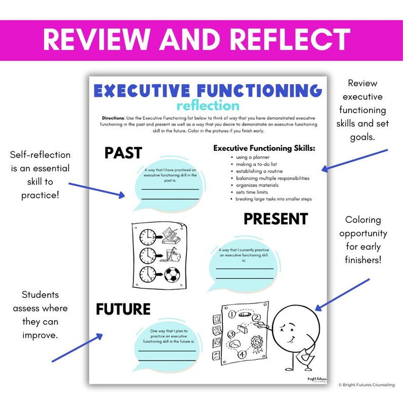 Executive Functioning Activities for Middle School, Time Management Lesson With Skill Cards for School Counselors image 11