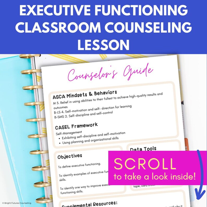 Executive Functioning Activities for Middle School, Time Management Lesson With Skill Cards for School Counselors image 2