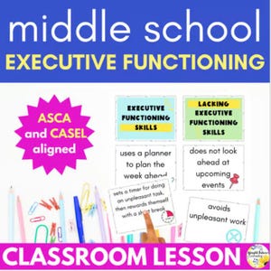 Executive Functioning Activities for Middle School, Time Management Lesson With Skill Cards for School Counselors